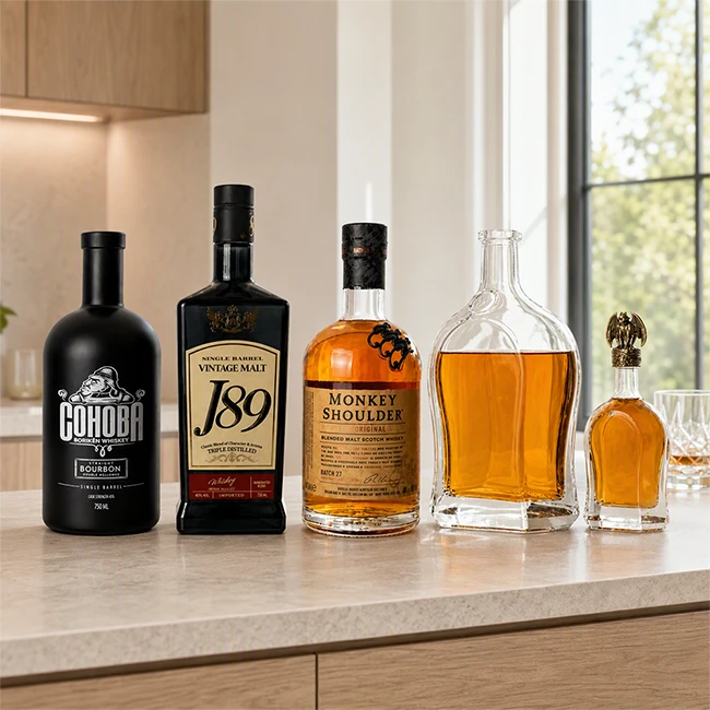Whisky y botellas de whisky